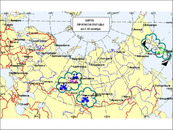 Карта прогноза погоды центр россии